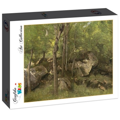 Puzzle Grafika-F-32141 Jean-Baptiste-Camille Corot: Rocks in the Forest of Fontainebleau, 1860-1865