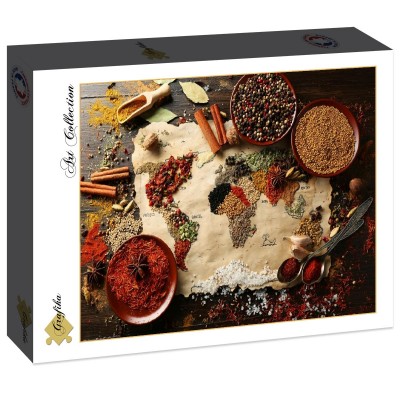 Puzzle Grafika-F-30064 World map in Spices