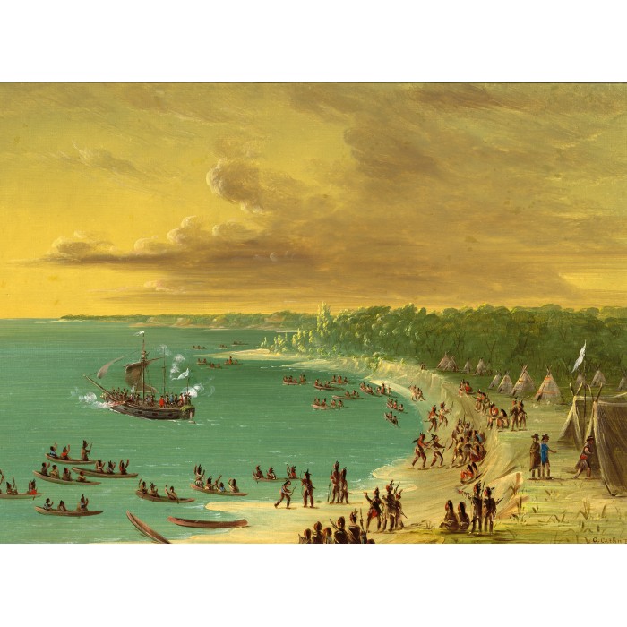Puzzle  Grafika-F-30628 George Catlin: First Sailing of the Griffin on Lake Erie. August 7, 1679, 1847-1848
