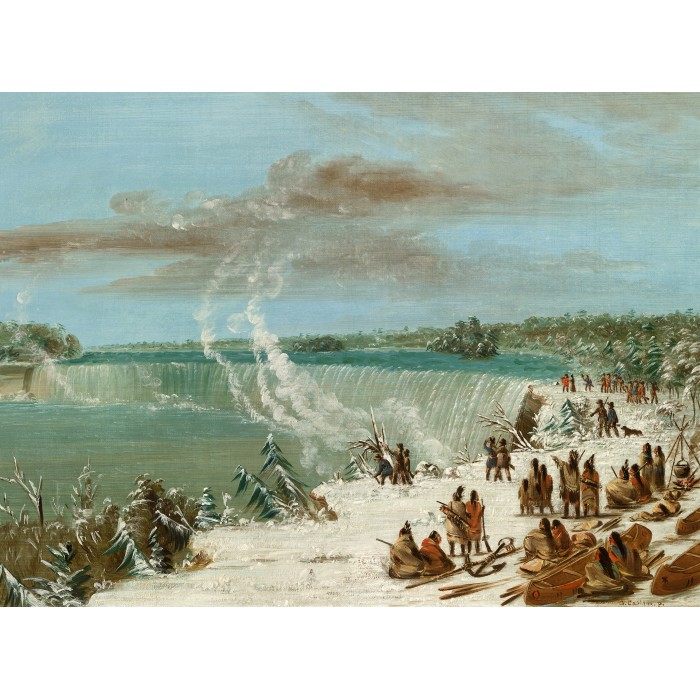 Puzzle  Grafika-F-30630 George Catlin: Portage Around the Falls of Niagara at Table Rock, 1847-1848