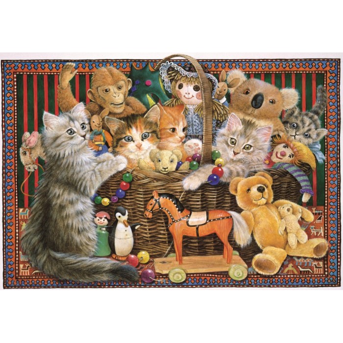 Puzzle Grafika-F-32703 Cats in the Toy box