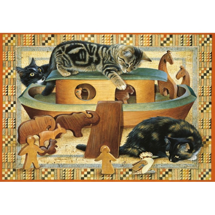 Puzzle  Grafika-F-32704 Kittens playing in Noahs ark