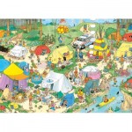 Puzzle  Jumbo-19086 Jan Van Haasteren - Camping in The Forest