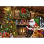 Puzzle   Santa by the Fireplace