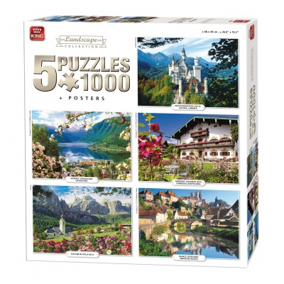 King-Puzzle-05209 5 Jigsaw Puzzles - Landscape Collection