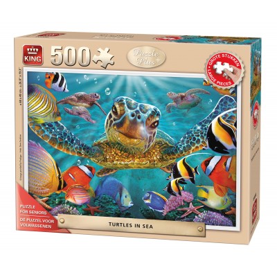 Puzzle King-Puzzle-05534 XXL Pieces - Turtles in the Sea