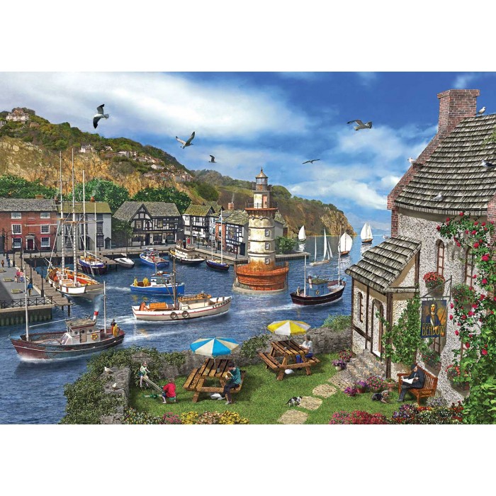 Dominic Davison: The Village Harbour Puzzle 2000	pieces