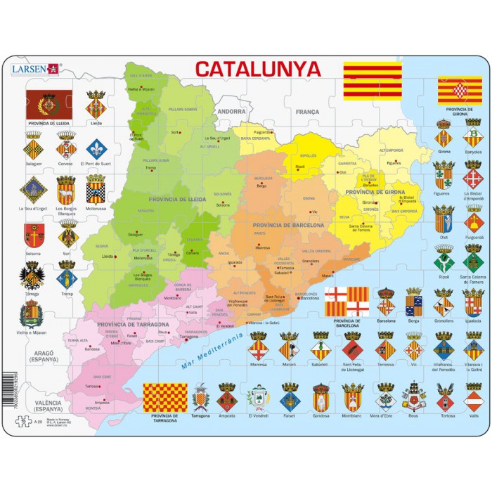 Puzzle  Larsen-A29-CT Political Map of Catalonia