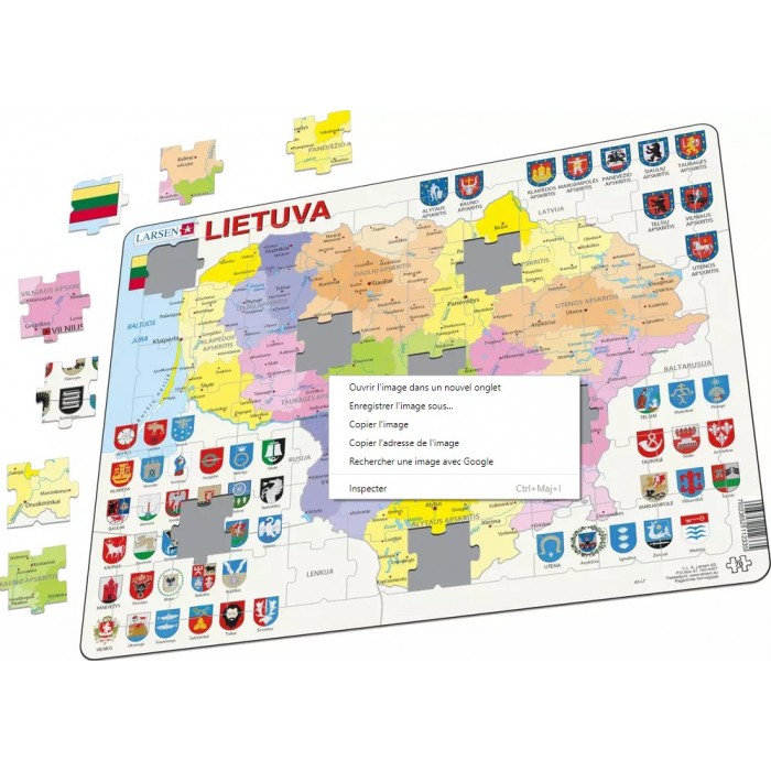 Frame Puzzel - Map of Lithuania (in Lithuanian)