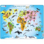  Larsen-A34-FR Frame Puzzle - Animaux du Monde (in French)