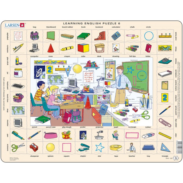 Larsen-EN6-GB Frame Jigsaw Puzzle - Learning English 6