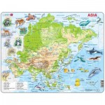   Frame Puzzle - Asia Topographic Map (Spanish)