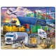 Frame Puzzle - Busy Cargo Hub With Ships, Trucks, Trains and Planes