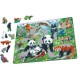 Frame Puzzle - Panda Bear Family on a China Mountain Plateau