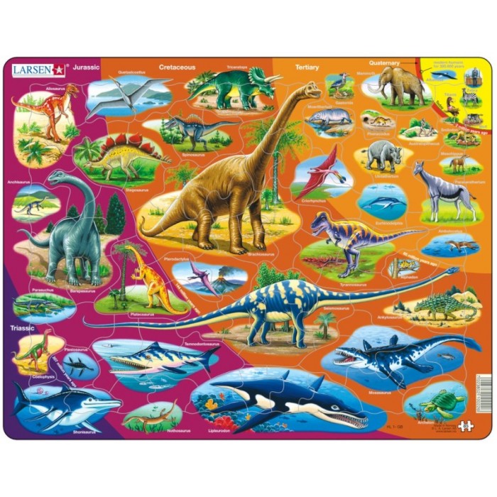  Larsen-HL1-GB Frame Puzzle - Dinosaurs