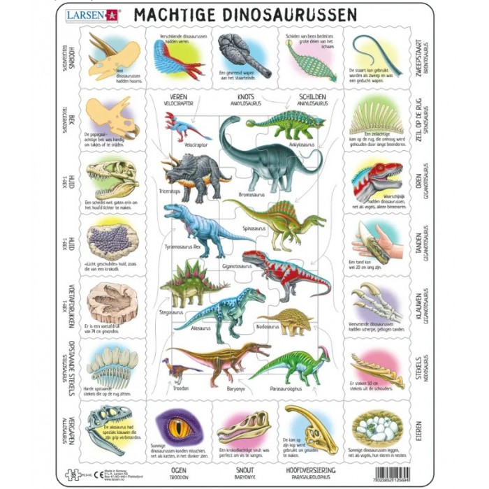 Larsen-HL9-NL Frame Puzzle - Dinosaurs (in Dutch)