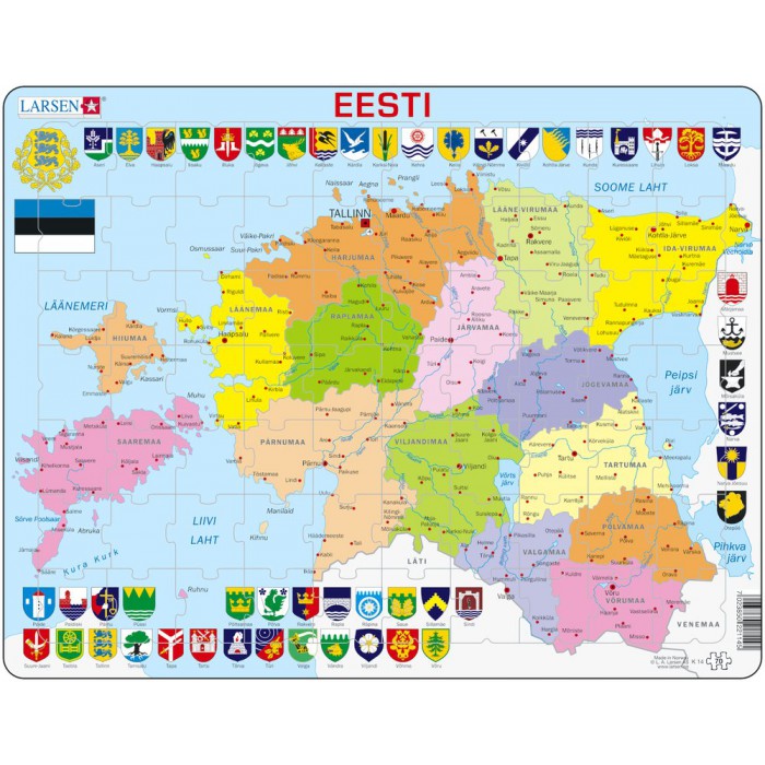 Larsen-K14-EE Frame Puzzle - Estonia Political Map