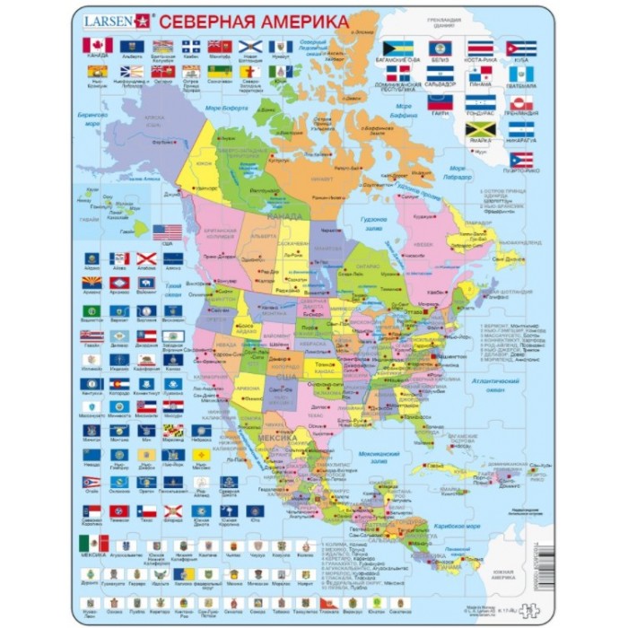  Larsen-K17-RU Frame Puzzle - North America (in Russian)