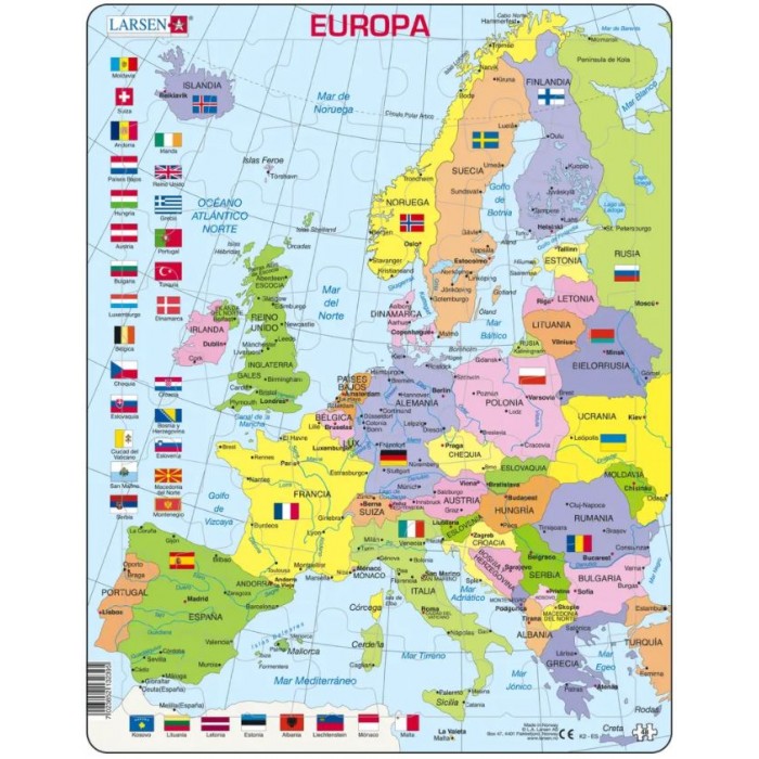 Frame Puzzle - Political Map of Europe (Spanish)