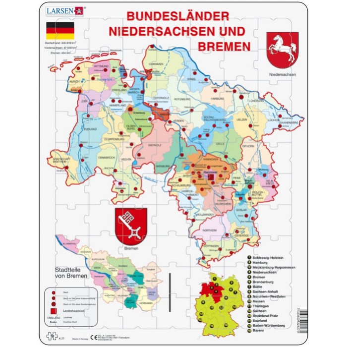 Puzzle  Larsen-K27-DE Bundesland: Bremen and Niedersachen