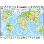  Larsen-K4-IT Frame Puzzle - Political Map of the World (Italian)