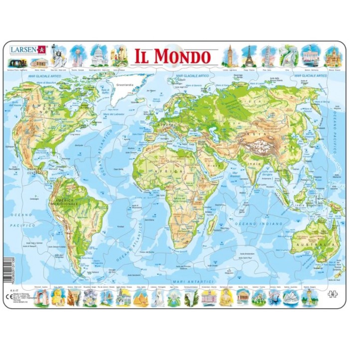 Frame Puzzle - Political Map of the World (Italian)
