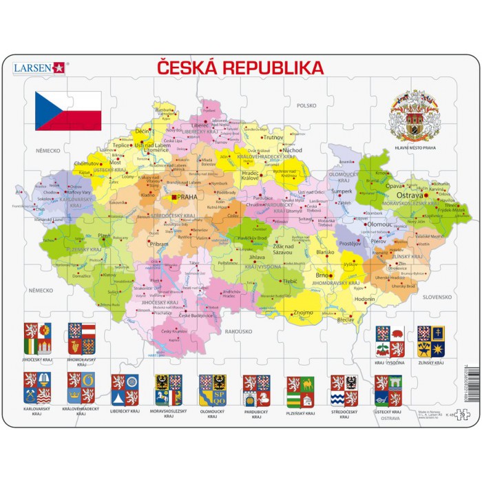  Larsen-K48-CZ Frame Puzzle - Political Map of Czech Republic