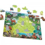  Larsen-K56-RU Frame Jigsaw Puzzle - Map and Fauna of Belarus (Russian)