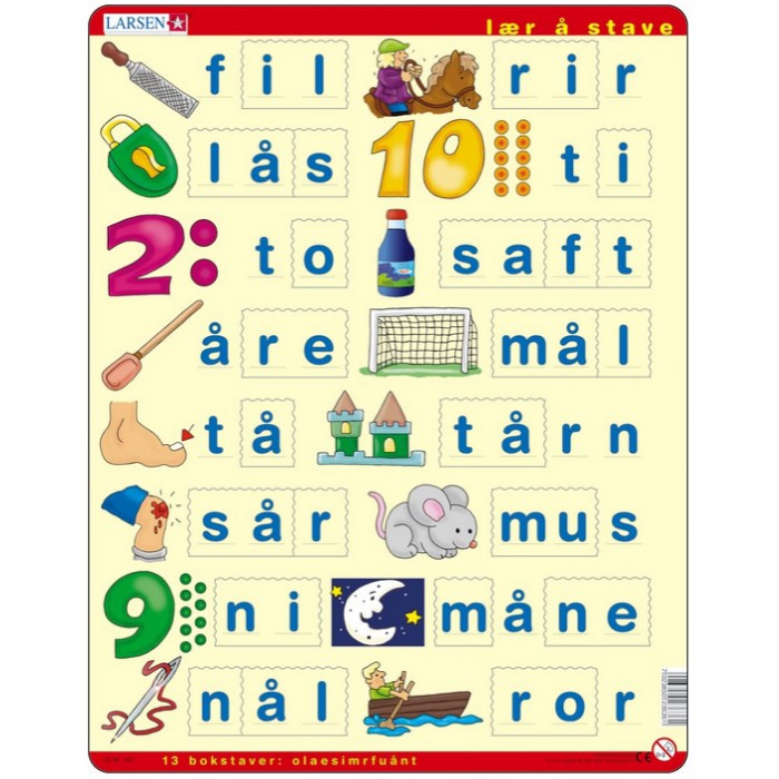 Puzzle Larsen-LS36 Learn to spell, Norwegian