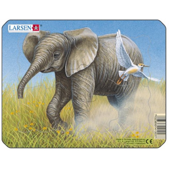  Larsen-M9-1 Frame Jigsaw Puzzle -Elephant