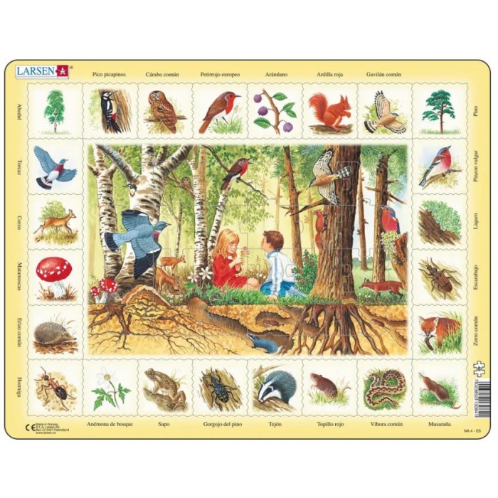 Larsen-NA4-ES Frame Puzzle - Nature Puzzle - Forest (Spanish)