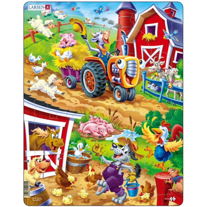 Larsen-US15 Frame Jigsaw Puzzle - Barnyard