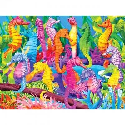 Puzzle Master-Pieces-31359 XXL Pieces - Glow in the Dark - Singing Seahorses