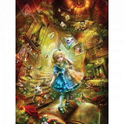 Puzzle Master-Pieces-31443 XXL Pieces - Book Box - Down the Rabbit Hole