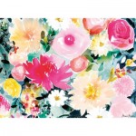 Puzzle  Nathan-00956 Dahlias and roses / Marie Boudon (Carte blanche collection)