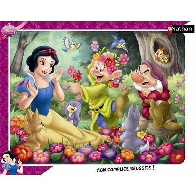 Nathan-86079 Jigsaw Puzzle - 35 Pieces - Snow White surrounded by Flowers
