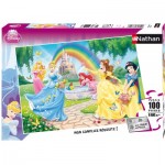  Nathan-86708 Frame Puzzle - 100 Pieces - XXL - Disney Princess : The Princesses' Garden