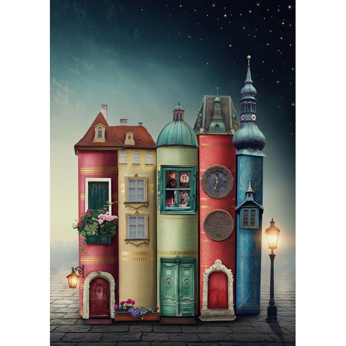 Nova-Puzzle-44004 Mini Puzzle - Fantasy Book City