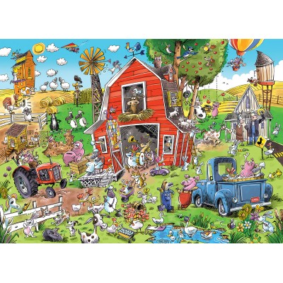 Puzzle Cobble-Hill-53552 XXL Pieces - DoodleTown - Farmyard Folly