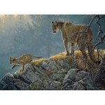 Puzzle  Cobble-Hill-54635 XXL Pieces - Excursion: Cougar and Kits
