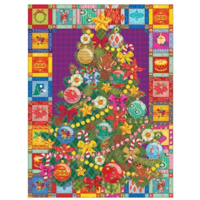 Puzzle Cobble-Hill-88038 XXL Pieces - Christmas Tree Quilt