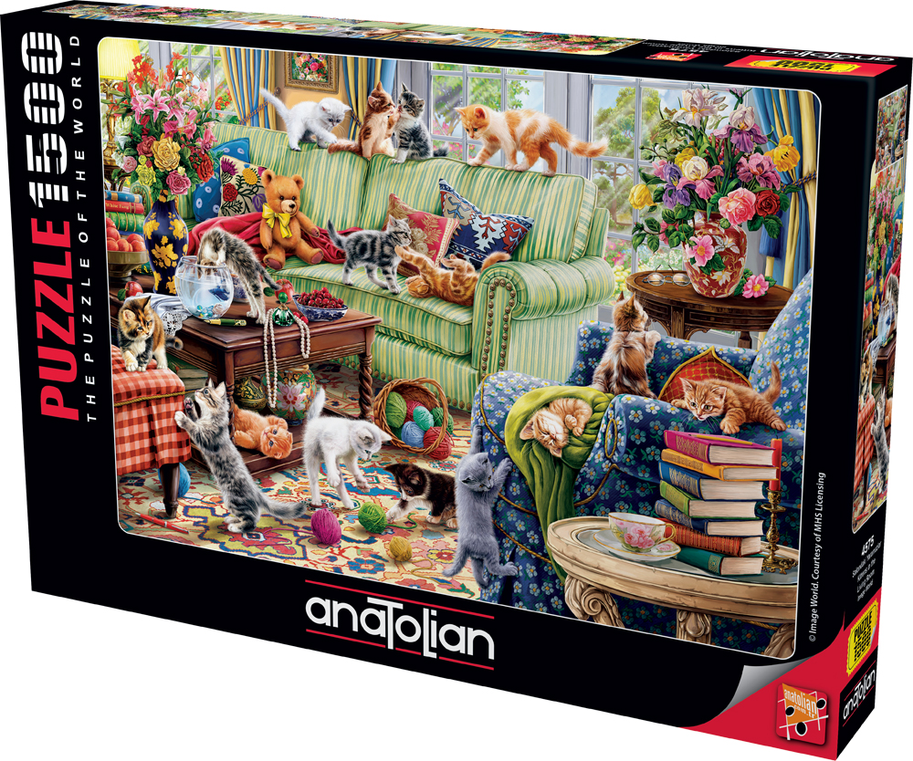 Puzzle Kittens In The Living Room Perre-Anatolian-4575 1500 pieces ...