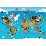 Puzzle   XXL Pieces - Cartoon World Map