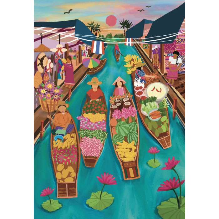 Puzzle  Pieces-Peace-F-00136 Floating Market Thailand