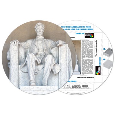Pigment-and-Hue-RLINC-41201 Already assembled round Puzzle - The Lincoln Memorial