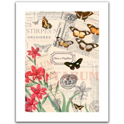 Pintoo-H1585 Plastic Puzzle - Buttlerfly & Flower