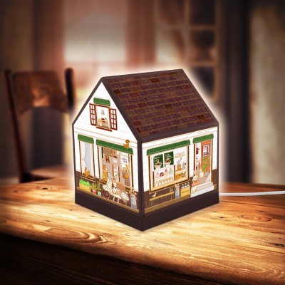 Pintoo-R1004 3D Puzzle - House Lantern - Lovely Cafe Shop