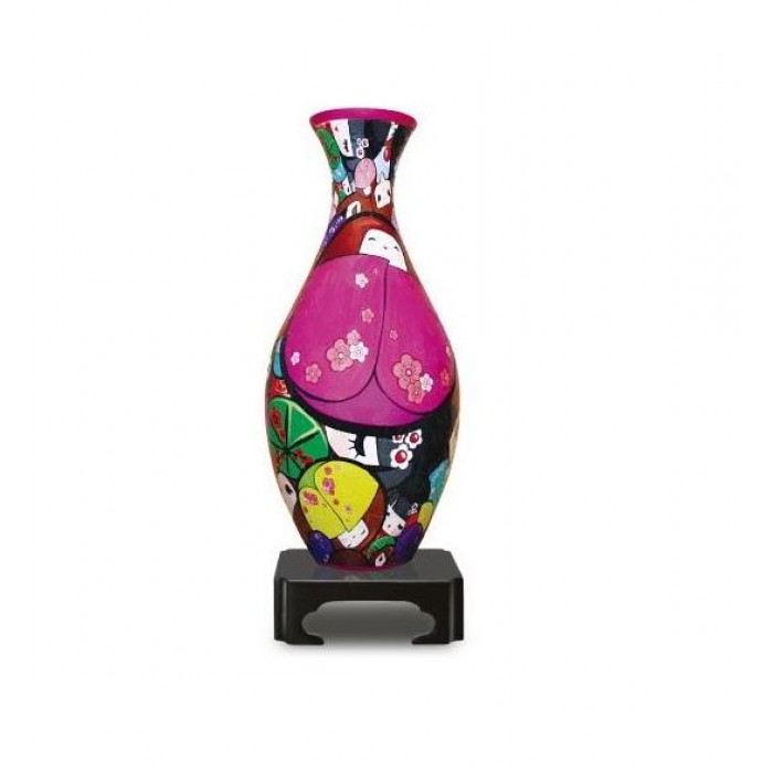 Pintoo-S1010 3D Vase Puzzle - Japanese Dolls