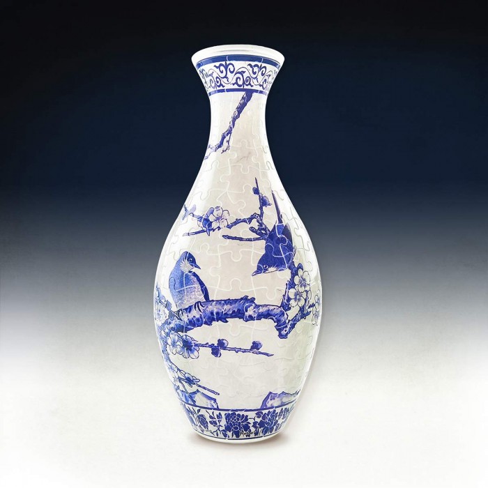 Pintoo-S1025 3D Puzzle Vase - Magpies on Plum Tree