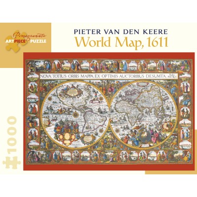 Puzzle Pomegranate-AA902 Pieter van den Keere - World Map, 1611